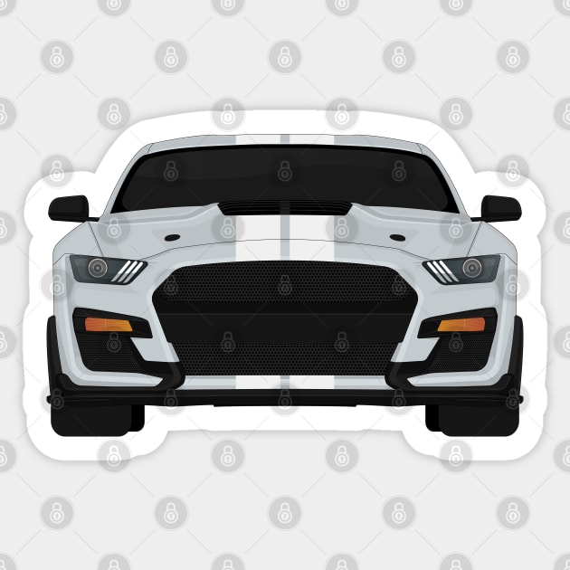 Shelby GT500 2020 Iconic-Silver + White Stripes Sticker by VENZ0LIC